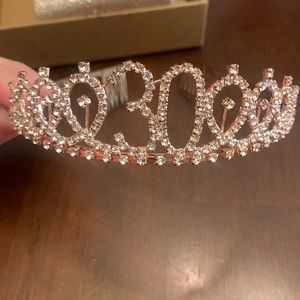 Talk 30 to me birthday crown and sash